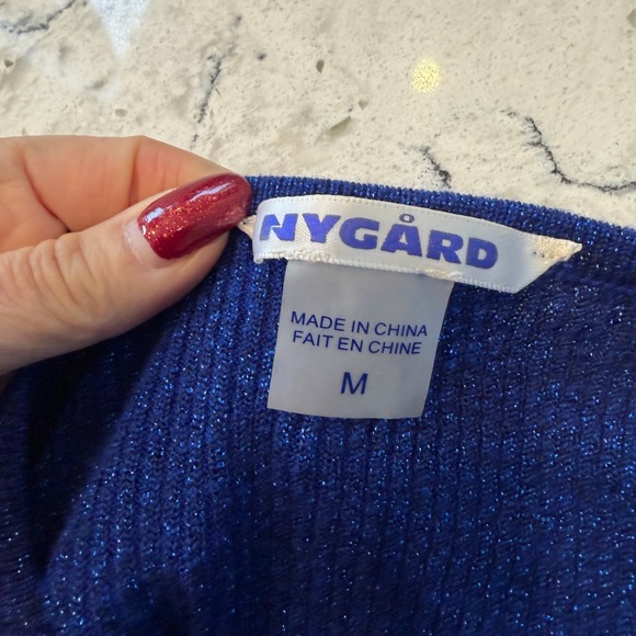 NYGAARD MADE IN CANADA 🇨🇦 zippered ribbed sweater with sparkle. sz Medium - Picture 7 of 7